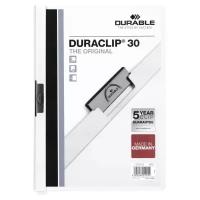 DURABLE Папка-скоросшиватель с клипом Duraclip А4, 30 листов, 2200/02, белый