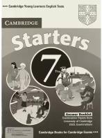 Cambridge English Young Learners Tests 7 Starters Answer Booklet