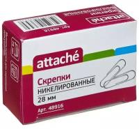 Скрепки Attache (28мм, металлические, круглые, никелированные) 100шт., 10 уп