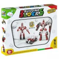 Конструктор Building Blocks пластм, 125 деталей, красный, BOX 28х22х4,5 см, арт. GD-62