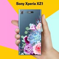 Силиконовый чехол на Sony Xperia XZ1 Цветы 10 / для Сони Иксперия ИксЗ 1