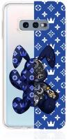 Прозрачный силиконовый чехол MustHaveCase для Samsung Galaxy S10E Bunny Синий для Самсунг Галакси С10Е Противоударный