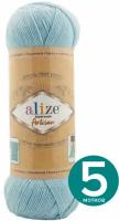 Пряжа ALIZE Superwash ARTISAN Супервош Артисан 5 шт*100г*420м, цвет: 522 мята полиамид 25%; шерсть 75%