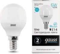 Светодиодная лампа Gauss LED Elementary Globe 6W E14 4100K