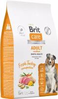 Сухой корм для собак средних пород Brit Care Dog Adult M Dental Health с индейкой, 12 кг