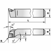 ХИЗ 170425-Т5К10-Л Резец подрезной отогнутый 25х16х140 Т5К10 левый