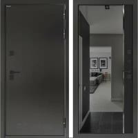 Входная дверь BN-10 тепло плюс, с внутренней панелью, ФЛЗ-618 фацет с тонировкой черный кварц, размер по коробке 960х2050, правая