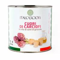 Артишоки сердцевинки в подсолнечном масле, ITALCARCIOFI, 2,6 кг/ 1,2 кг/2,65 л (ж/б)