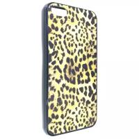 IPhone 5/5S/SE Накладка с противоударным краем с рисунком леопардовый узор, черный