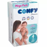 Подгузники детские CONFY Premium MAXI MEGA размер 4, 120 шт