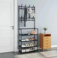 Вешалка 60 -28-158см в прихожую New simple floor Clothes Rack, 28х60х158 см / Этажерка для обуви