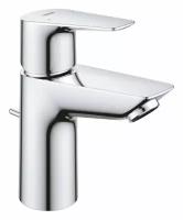 Смеситель для раковины Grohe BauEdge 23328001 с ограничителем температуры и рычажным донным клапаном, размер S, хром