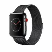 Ремешок металлический Миланская петля для Apple Watch 42/44/45mm черный