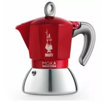 Кофеварка гейзерная Bialetti "Moka Induction", красная, на 6 чашек