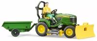 Масштабная модель BRUDER 62-104 Трактор John Deere с прицепом и фигуркой