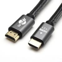 Кабель HDMI 1 m ATCOM (AT3780) (HIGH speed, Metal gold, ver2.0, в чулке, в пакете)