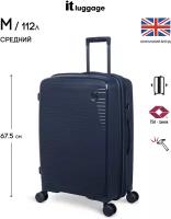 Чемодан на колесах it luggage/средний размер - M/112л/полипропилен/увеличение объема/синий