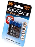 Аккумулятор Ni-Mh 600 мА·ч 1.2 В ROBITON AAA R03 Micro 600, в упаковке: 4 шт