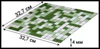 Плитка мозаика GLOBAL GRES 32,7х32,7 см. упаковка (10шт.) стеклянная, бело-зеленая