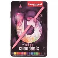 Набор цветных карандашей SOFT GRIP 12шт, розовая упаковка Bruynzeel 60212002