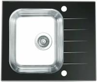 Мойка ALVEUS GENESIS VITRO 10 RAL9005-90 (черная)600X500 c сифоном клапан-автомат