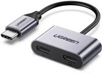 Разветвитель Ugreen CM232 (60165) USB-C One-Two Converter серый