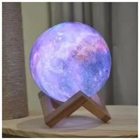 Светильник ночник 3D шар Галактика Moon Lamp 15 см с пультом и подставкой