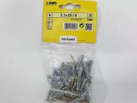 Шуруп для Плинтуса латунный PZ2 3,5x35-5 (30 pcs) + Дюбель SWG, Германия