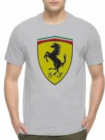 Футболка Design Heroes Ferrari / Феррари Мужская Серая 3XL