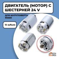 Двигатель (мотор) шуруповерта с шестерней 24V (12 зубов) RS550