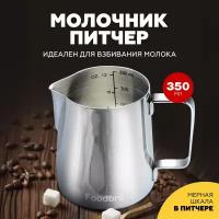 Классический питчер с мерной шкалой 350 мл (Серебристый) Foodbro