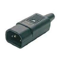 Hyperline Монтажное оборудование CON-IEC320C14 Разъем IEC 60320 C14 220В 10A на кабель плоские выступающие штыревые контакты в пластиковом