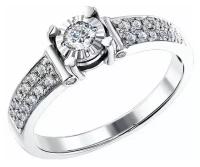 Кольцо помолвочное Diamant online, белое золото, 585 проба, бриллиант