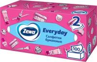 Салфетки бумажные в коробке Zewa Everyday, 2 слоя, 100 шт