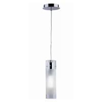 Светильник подвесной Ideal lux Flam SP1 small D80 H300 макс.1x60Вт Е27 230В IP20 Стекло Pyrex пескоструйной обработки Хром 027357