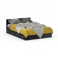Кровать с ящиками Стандарт 1400, цвет венге, ШхГхВ 143,5х203,5х70 см., сп.м. 1400х2000 мм., без матраса, основание есть