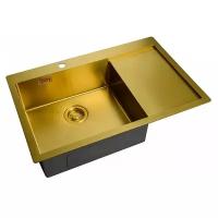 Мойка для кухни ZorG ZL R 780510-L Bronze чаша слева, крыло справа, бронза, толщина металла 1,2 мм
