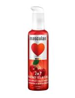 Гель-смазка Masculan с ароматом и вкусом вишни, с дозатором, пищевые компоненты, без красителей, массажный, 2 в 1, 130 мл