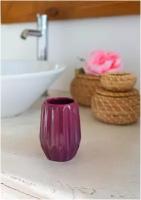 Стакан для зубных щеток керамический Purple PROFFI HOME PH10210, фиолетовый