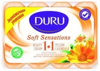 DURU Крем-мыло кусковое Soft sensations 1+1 Календула, 4 шт., 80 г