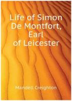 Life of Simon De Montfort, Earl of Leicester