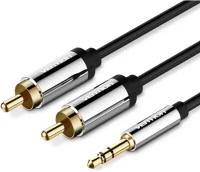 Кабель Vention аудио Jack 3,5 mm M/2RCA M - 3 м Черный