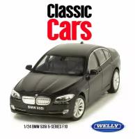 Коллекционная модель автомобиля БМВ в масштабе 1:24 Welly BMW 535i 5-series F10 черный металлик