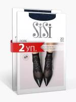 Носки Sisi, 20 den, 2 пары, размер 0 ( one size), синий