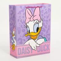 Пакет подарочный для девочки с ручками Disney Минни Маус "Daisy duck", ламинированный, цвет фиолетовый, размер 31х40х11,5 см