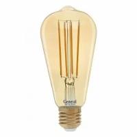 Лампа светодиодная Золотая GLDEN-ST64S-13W-230V-E27-2700К General