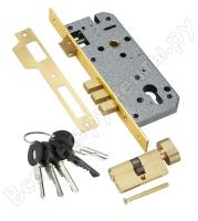 ADDEN BAU Замок врезной с секретным двухрядным цилиндром LOCK 4585 5-60B D GOLD 940000000589