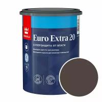 Краска моющаяся Tikkurila Euro Extra 20 RAL 8017 (Шоколадно-коричневый - Chocolate brown) 0,9 л