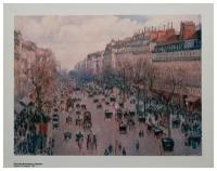 Картина репродукция "Бульвар Монмартр в Париже", Камиль Писсарро (холст, подрамник, 30х40 см)