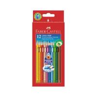 Карандаши цветные 12 цветов Faber-Castell Grip 2001 (L=175мм, D=7мм, d=3.8мм, 3гр, точилка) картонная упаковка (112412)